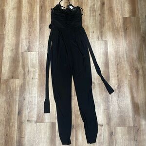Black ruched jumpsuit
